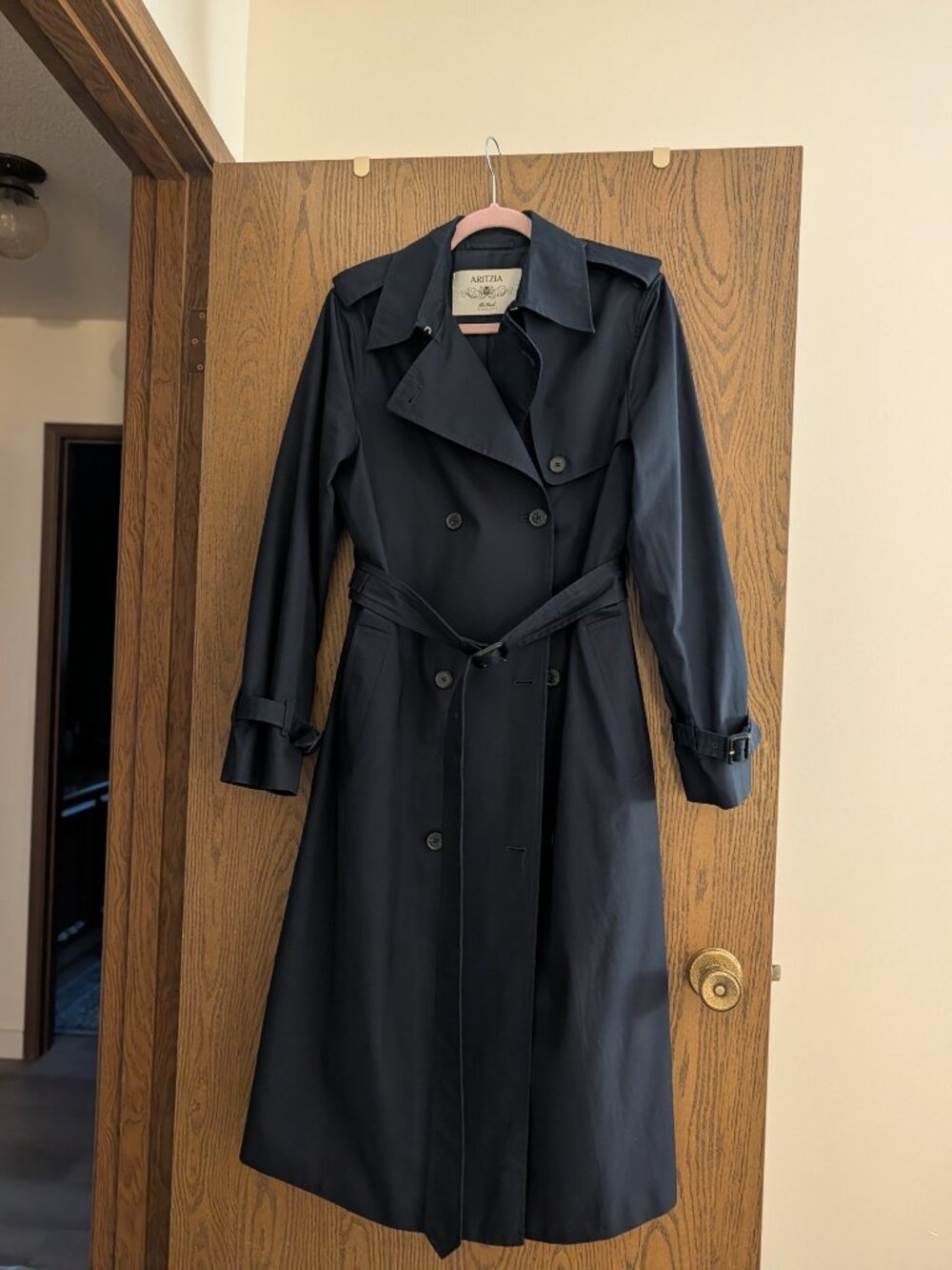 Aritzia The Finch Trench Coat Dreaming Blue Navy Size M